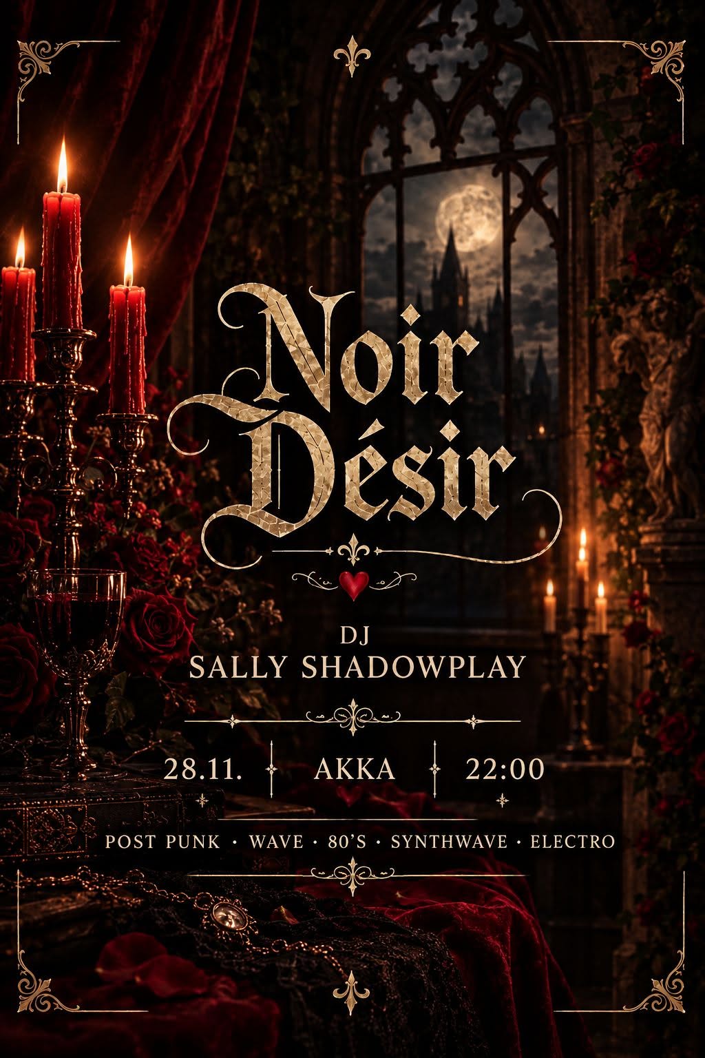 NOIR DÉSIR in der AKKA mit Dj Sally Shadowplay